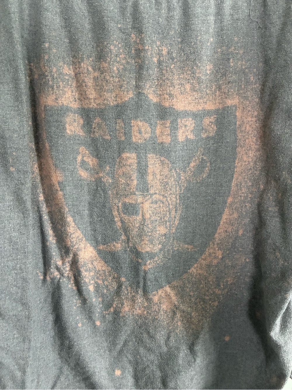 Bleached Handmade NFL Football Las Vegas Raiders Grey Button Up Sz Mens L - Picture 2 of 5